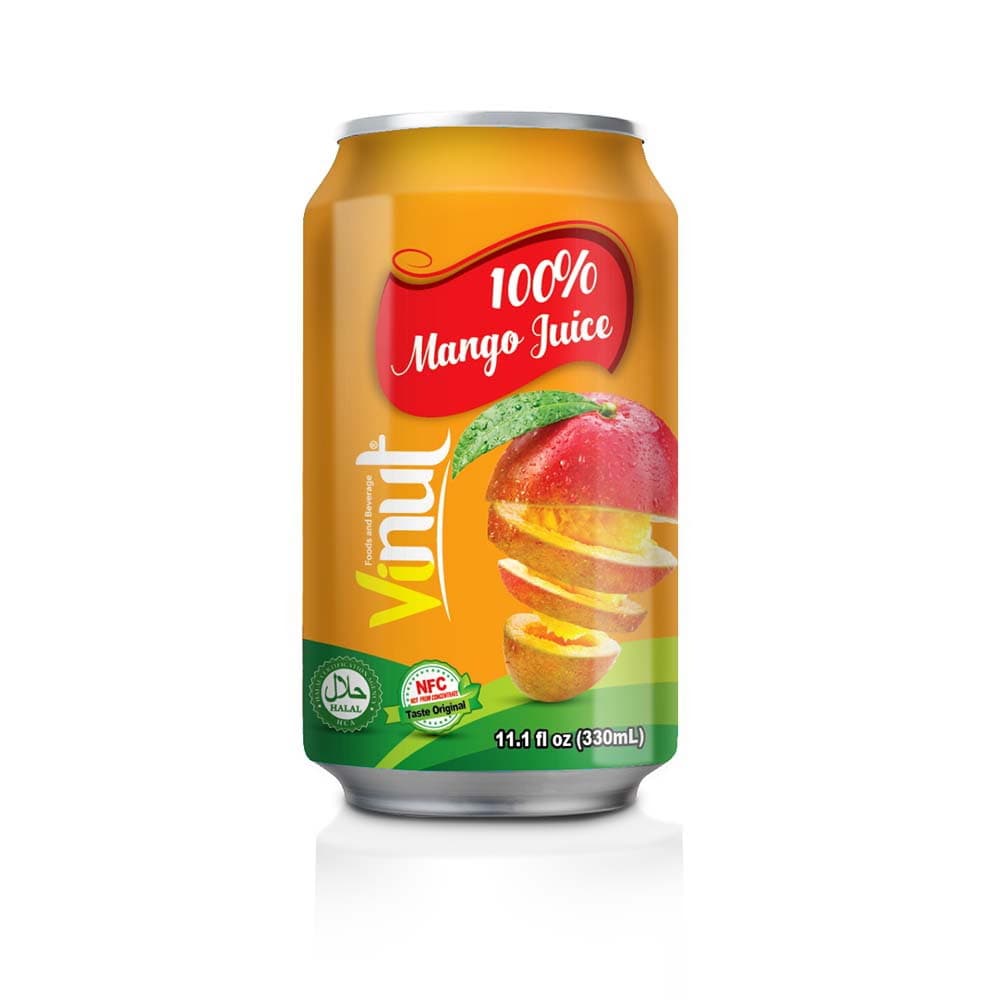 VINUT 100 % mangų sultys, 11.1 fl oz (330 mL) skardinė