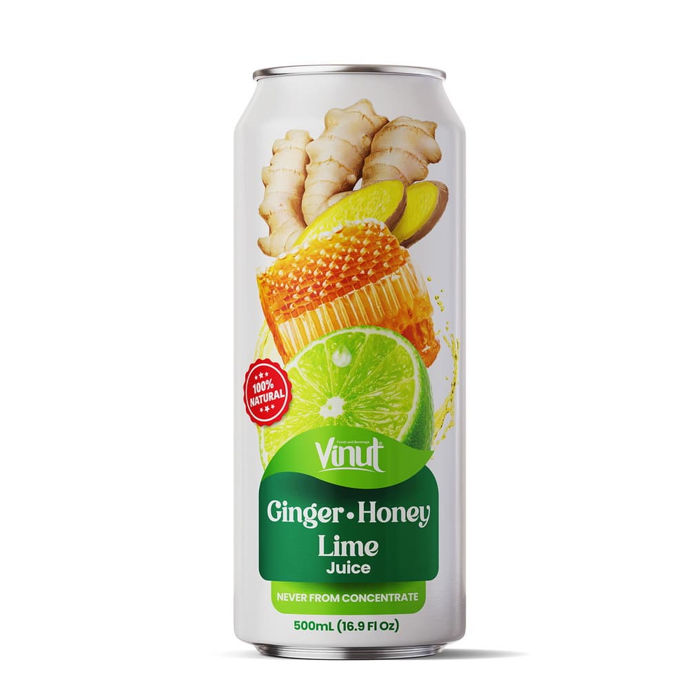 VINUT 100 % natūralus imbierų, medaus ir žaliųjų citrinų sulčių gėrimas, ne iš koncentrato, 16.9 fl oz