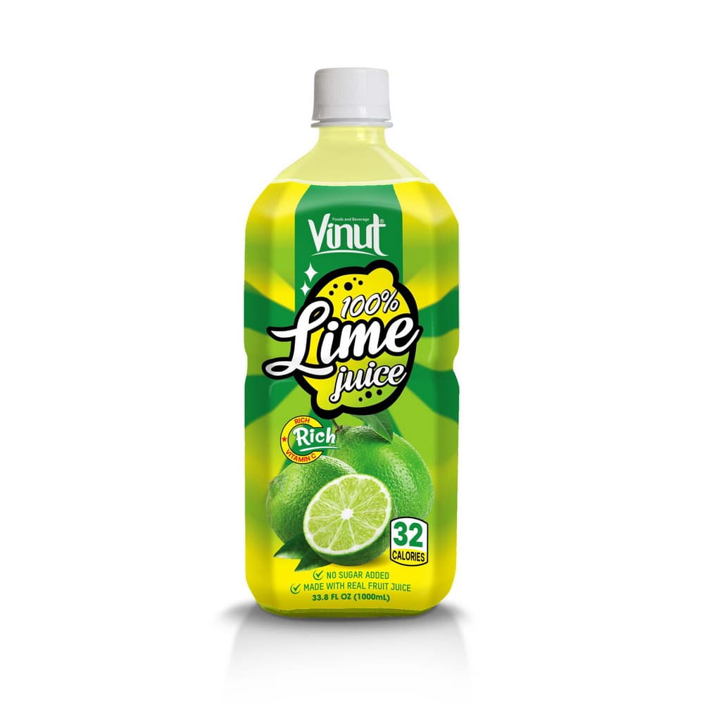 VINUT 100 % žaliųjų citrinų sultys, be pridėtinio cukraus, 33.8 fl oz (1 000 ml) PET butelis