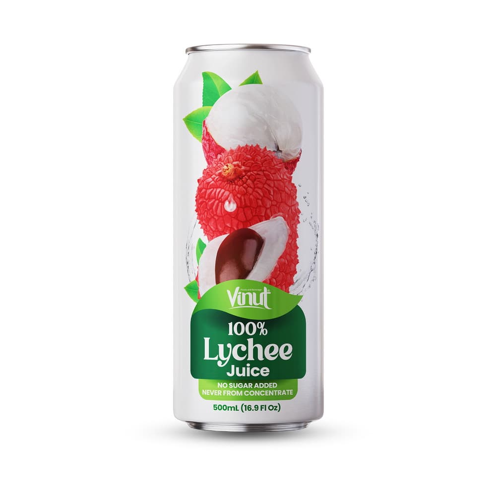 VINUT 100% ličių sultys, be pridėtinio cukraus, ne iš koncentrato, plona skardinė, 16.9 fl oz 500 mL