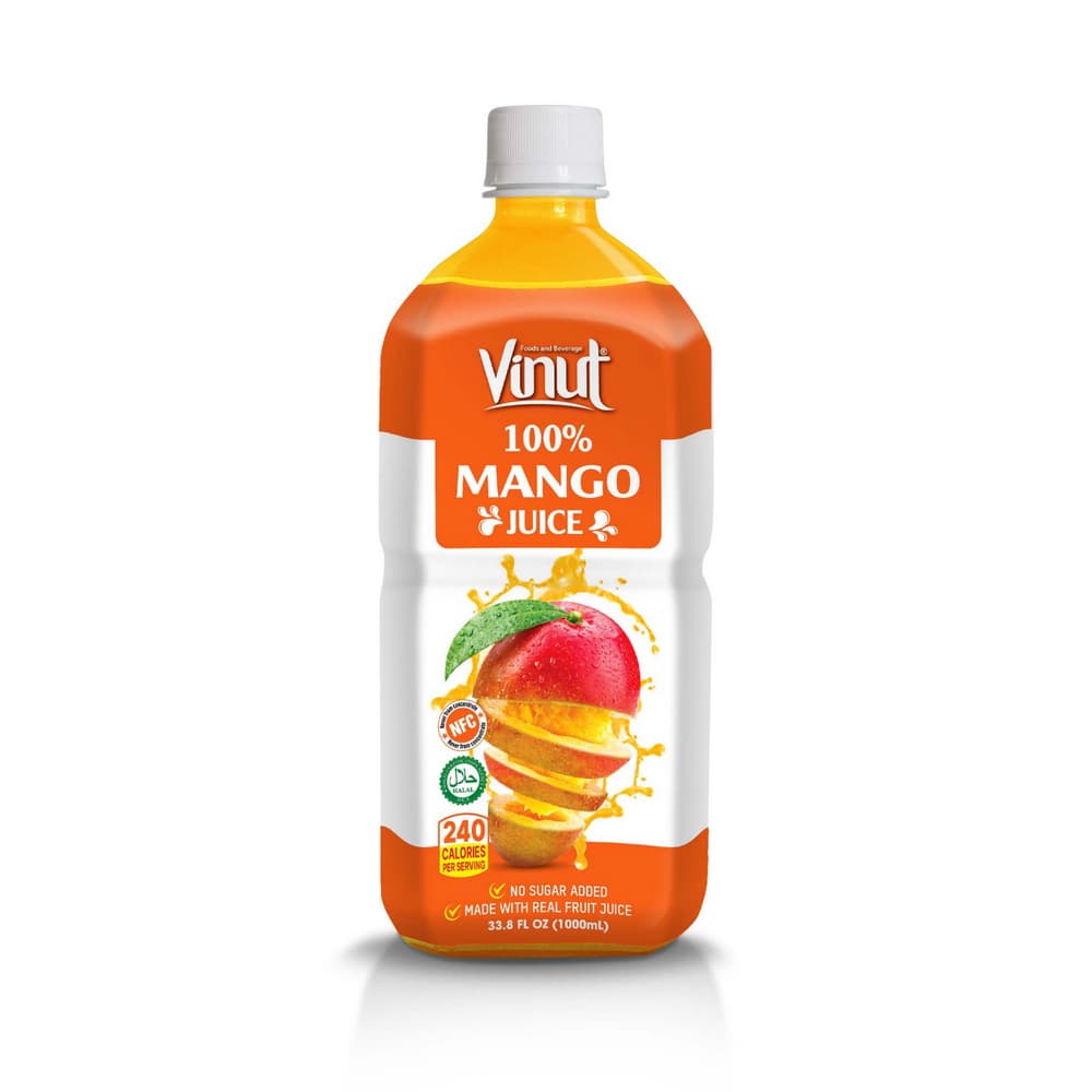 VINUT 100 % mangų sultys, be pridėtinio cukraus, 33.8 fl oz (1 000 mL) PET butelis
