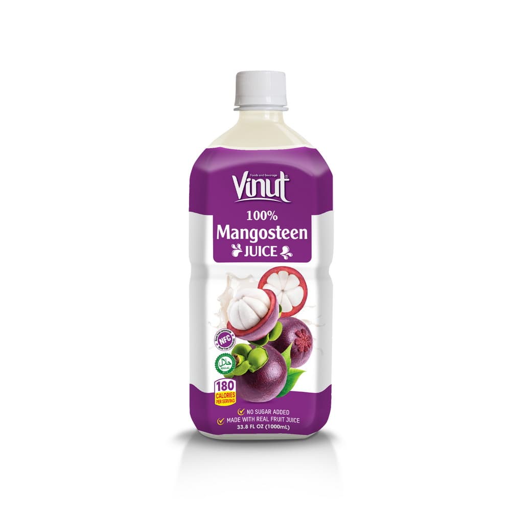 VINUT 100% mangostanų sultys, NFC, be pridėtinio cukraus, PET butelis, 33.8 fl oz 1000 mL