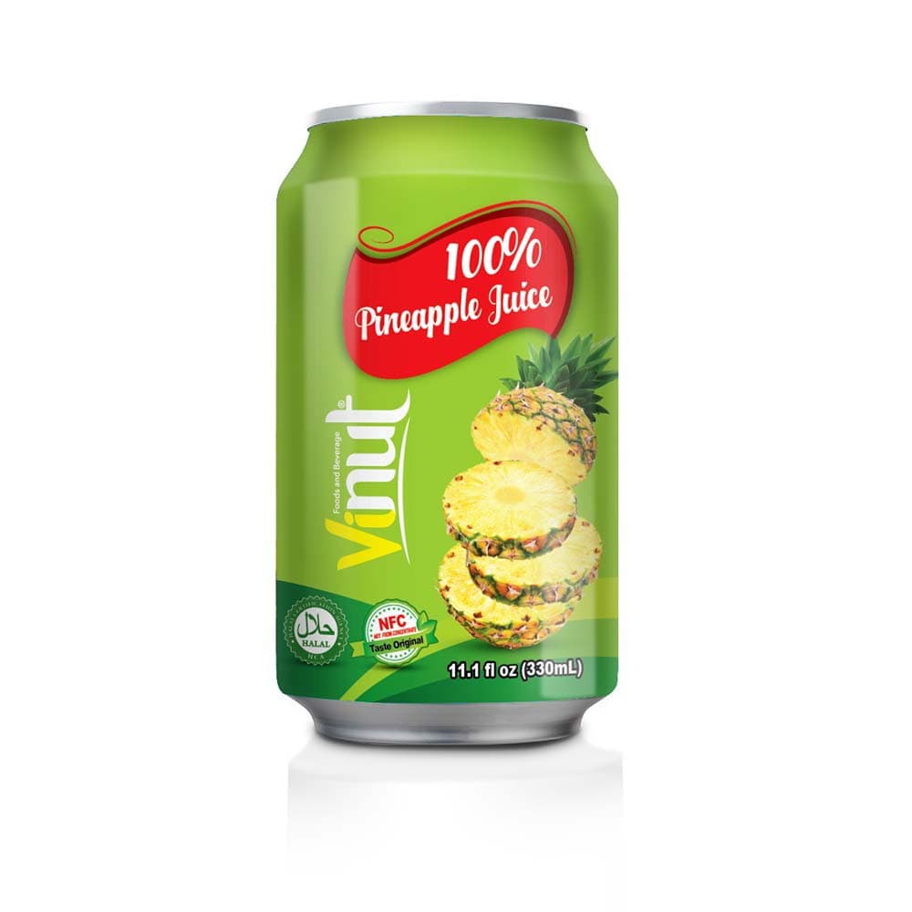 VINUT 100% ananasų sultys, 11.1 fl oz (330 mL) skardinė