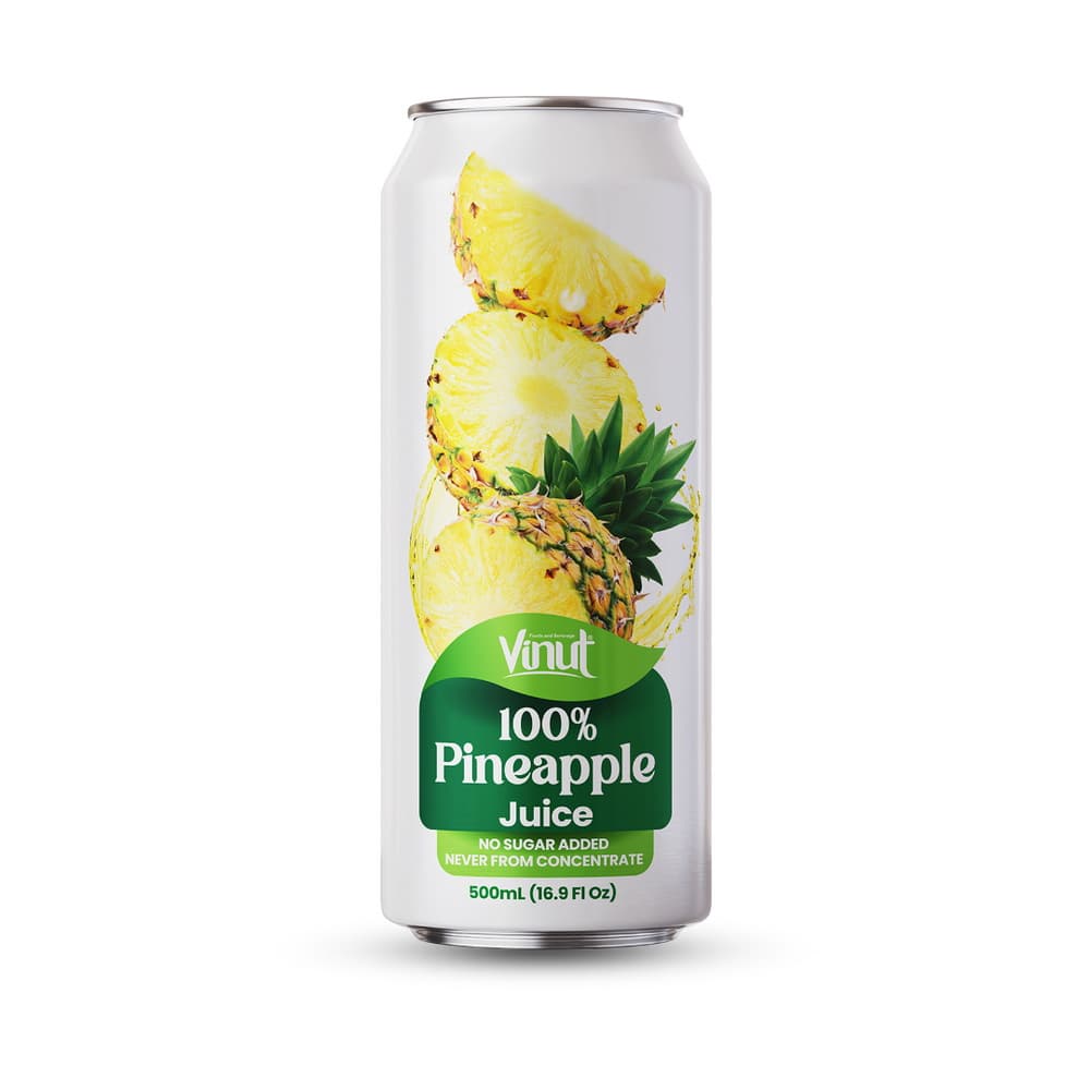 VINUT 100 % ananasų sultys, be pridėtinio cukraus, ne iš koncentrato, siaura skardinė, 16.9 fl oz 500 mL