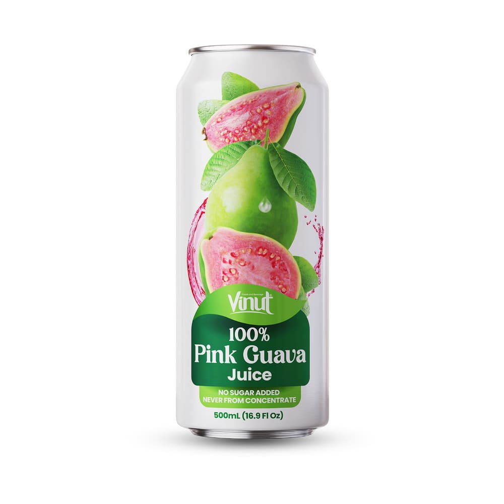 VINUT 100 % rausvųjų gvajavų sultys, be pridėtinio cukraus, ne iš koncentrato, 16.9 fl oz 500 mL