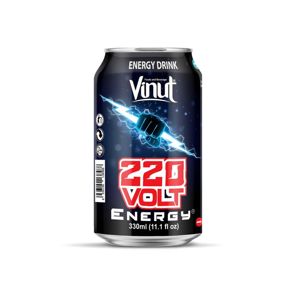 Vinut 220 Volt Energy Drink, Can, 11.1 fl oz 330 mL