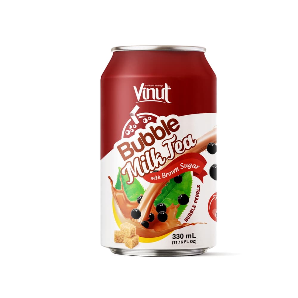 VINUT Burbulinė pieniška arbata su ruduoju cukrumi, skardinė, 11.16 fl oz 330 mL