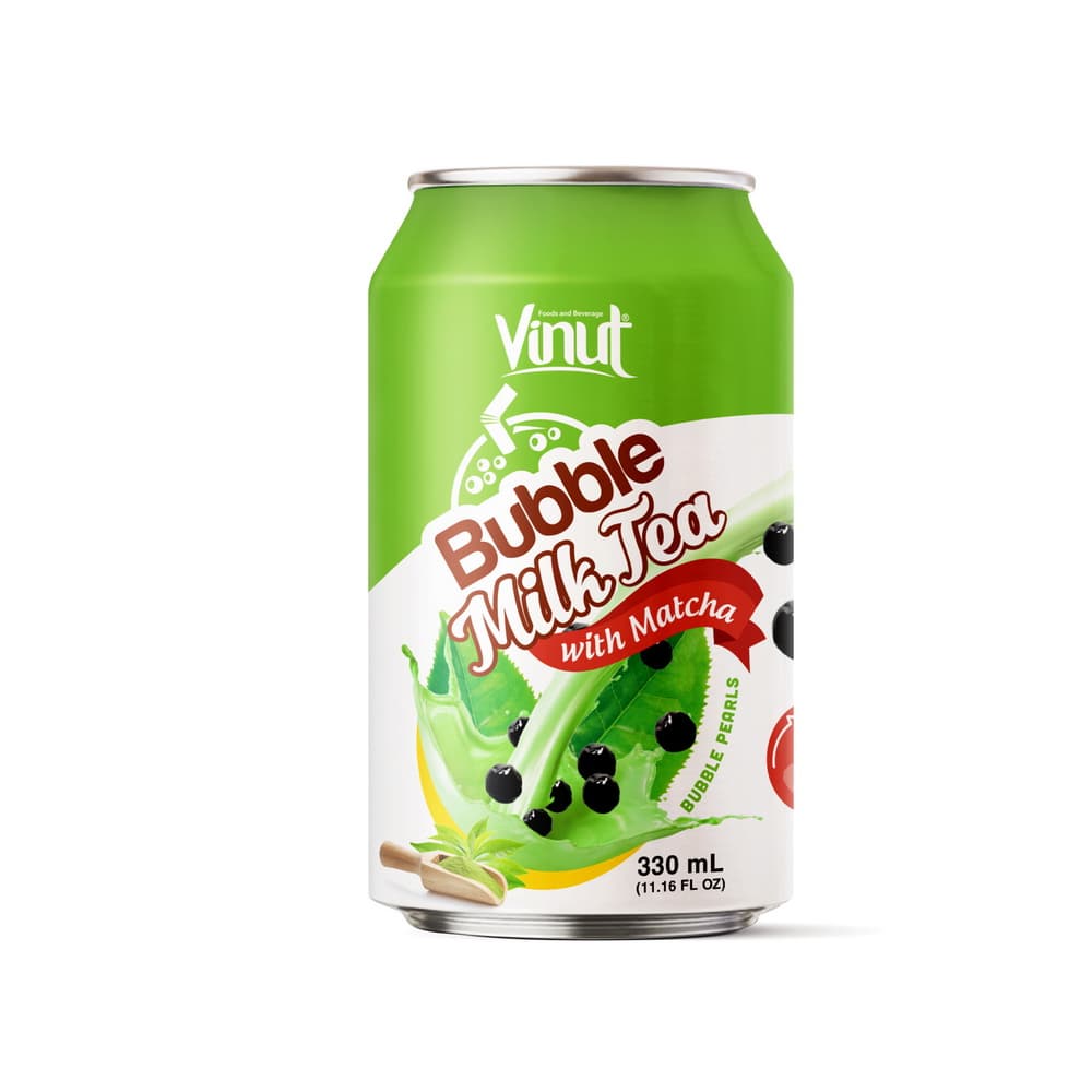 VINUT Burbulinė pieniška arbata su matcha, skardinė, 11.16 fl oz 330 mL