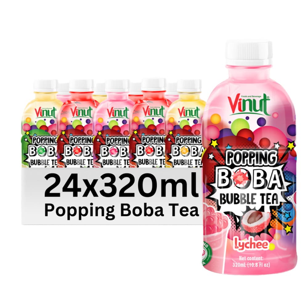 VINUT Burbulinė arbata su sprogstančiais ličių skonio perlais, PET butelyje, 10.8 fl oz (320 mL)