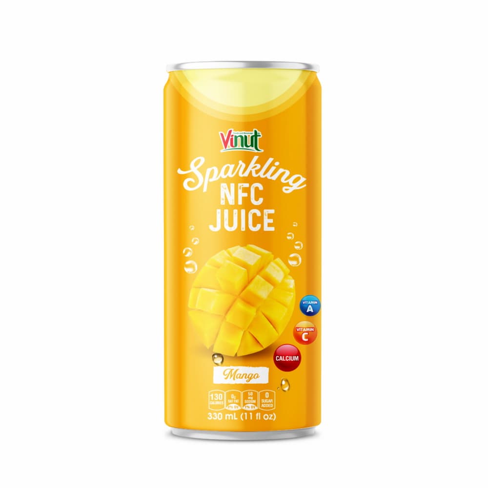 VINUT Gazuotos mangų NFC sultys, be pridėtinio cukraus, siauroje skardinėje, 11 fl oz (330 mL)