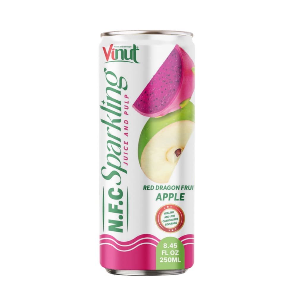 VINUT N.F.C gazuotos raudonųjų pitajų ir obuolių skonio sultys su minkštimu, plona skardinė, 8.45 fl oz 250 mL
